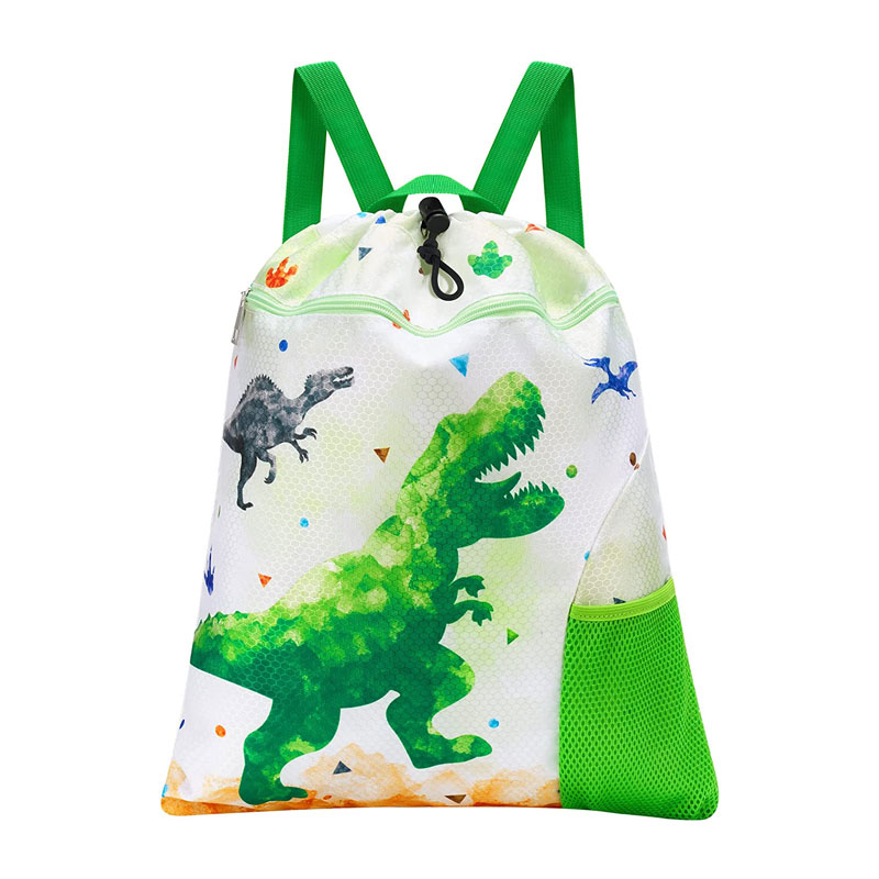 Çenteyê Drawstring Kids Dinosaur Kapasîteya Mezin a Cute