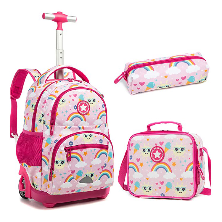 Kids Wheeled Backpack Trolley Bag bi Lunch Bag Pencil Case