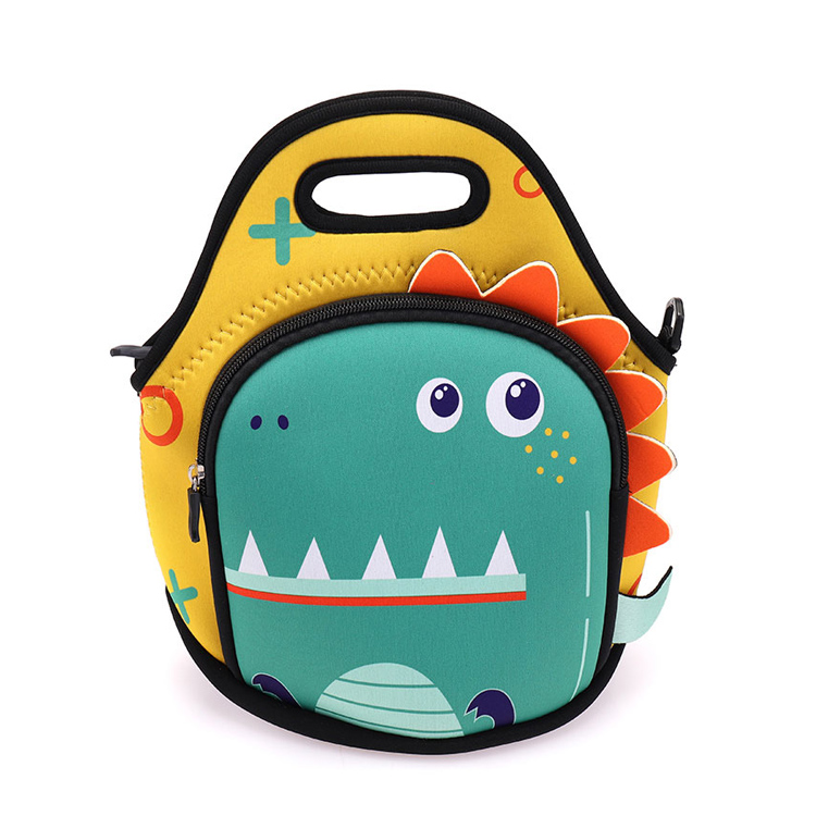 Pêşdibistanê Crocodile Neoprene Kids Lunch Bag